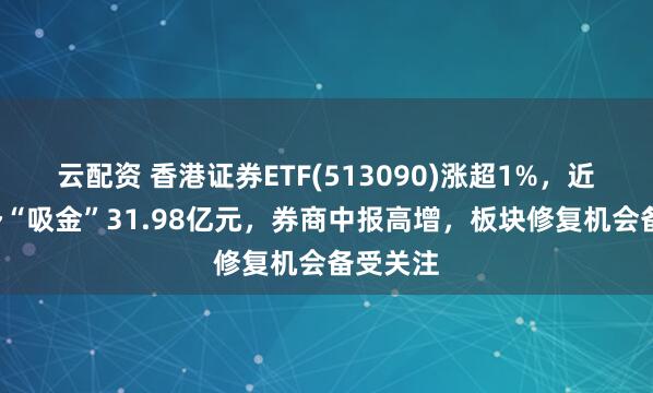 云配资 香港证券ETF(513090)涨超1%，近6日强势“吸金”31.98亿元，券商中报高增，板块修复机会备受关注